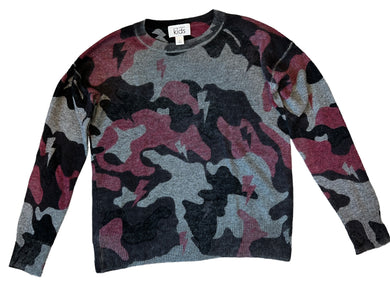 Autumn Cashmere Kids girls camouflage crew neck sweater 14