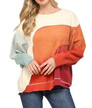 Fate women’s oversized colorblock pullover sweatshirt XS