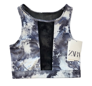 Zara girls tie dye mesh panel workout sports bra 11-12 NEW