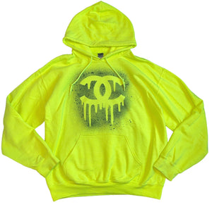 Gildan women’s neon airbrush pullover hoodie M