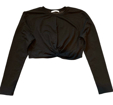 Project Social T women’s twisted hem long sleeve crop top M