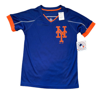 Majestic boys MLB genuine merchandise replica NY Mets jersey tee S(8) NEW