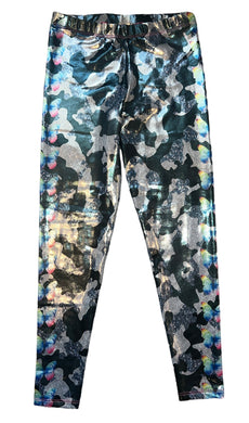 H&H Harper and Hope girls shiny camouflage butterfly leggings 14-16