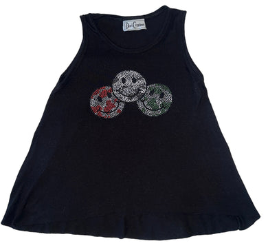 Dori Creations girls beaded camouflage happy face swing tank 6x (missing size tag - see measurements)