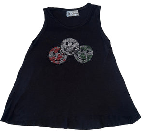 Dori Creations girls beaded camouflage happy face swing tank 6x (missing size tag - see measurements)