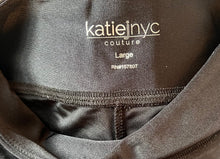 Katie J NYC tween girls black and silver shiny panel leggings L(12)