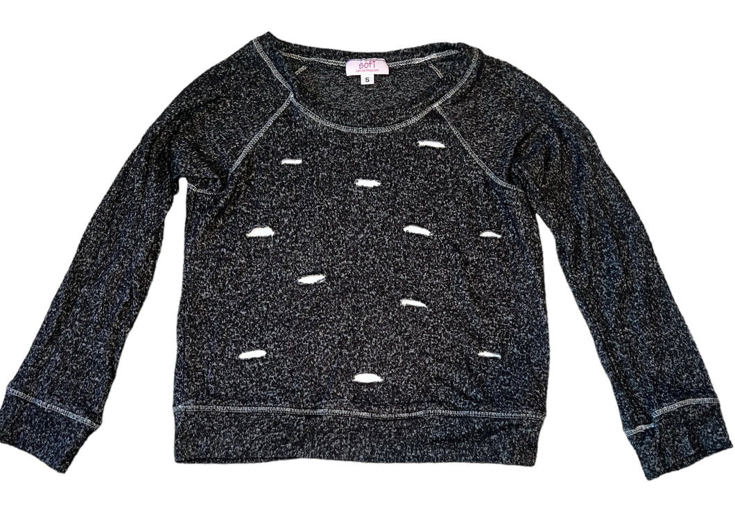 Sofi girls long sleeve cozy knit top with rips 5