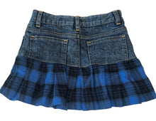 Flowers By Zoe girls denim and plaid flannel pleated mini skirt M(8-10)