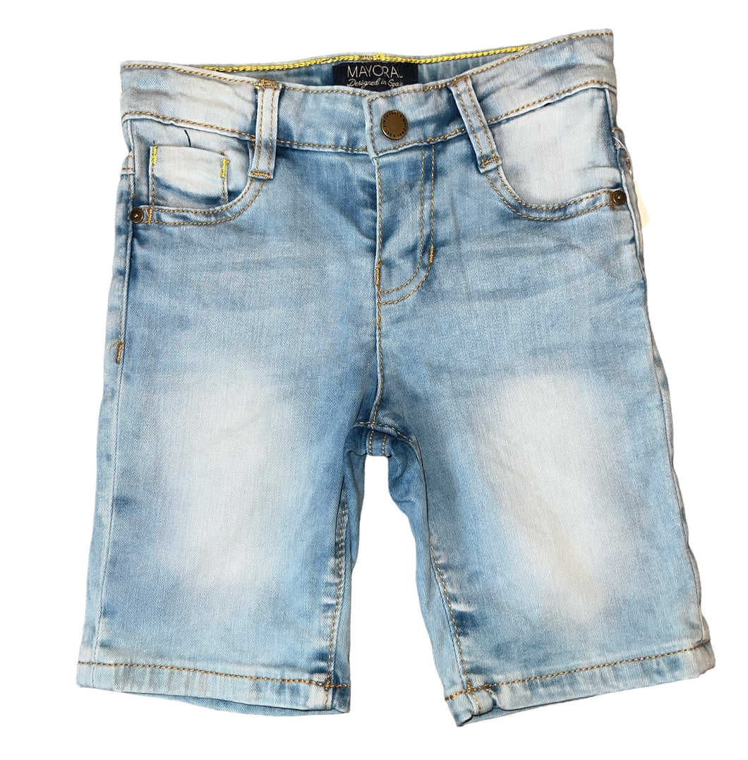 Mayoral boys light wash bermuda jean shorts 4