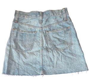 Madewell women’s rigid denim A-line mini skirt 24 NEW