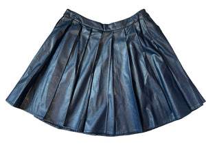 Astr women’s pleated vegan leather skirt S