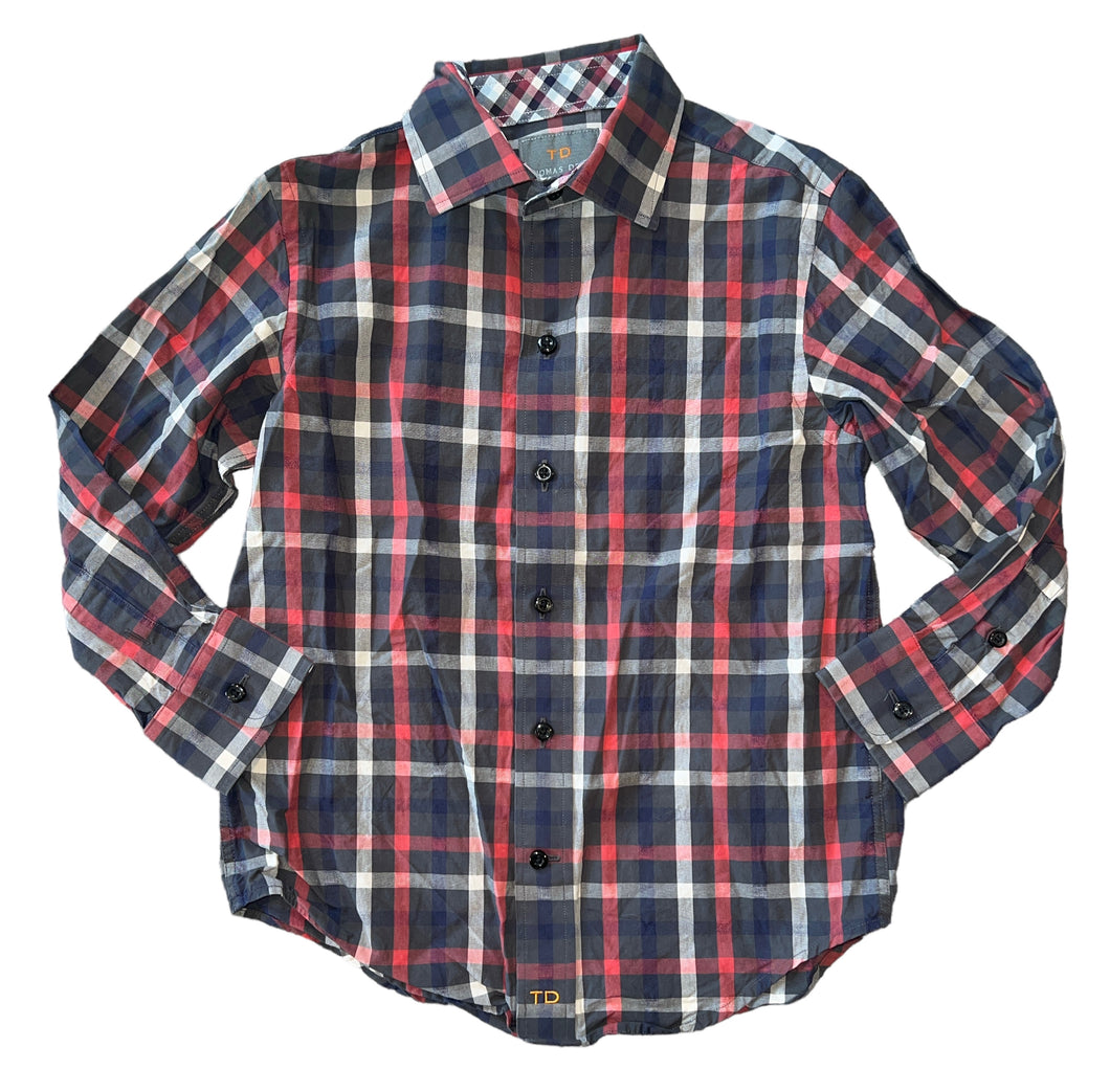 Thomas Dean boys long sleeve plaid button down dress shirt 5 Thomas Dean boys long sleeve plaid button down dress shirt 5