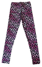 Pixie Lane girls XOXO heart print high shine leggings 11-12