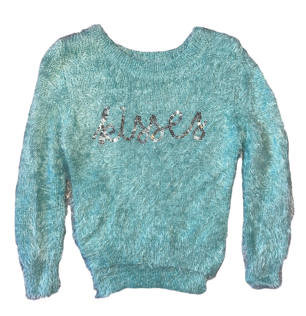 Pinc Premium toddler girls mohair and sequin Kisses sweater 3T
