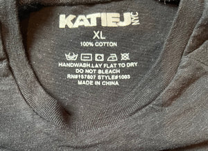 Katie J NYC girls black cap sleeve tee XL(14)