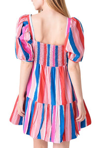 Oliphant women’s bubble skirt striped mini dress XS NEW