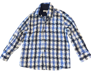 Isaac Mizrahi boys box print woven button down dress shirt 4