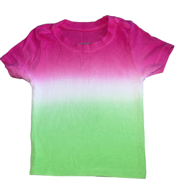 Katie J NYC Livi tween girls ribbed dip dye cropped tee S(7-8)