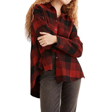 Madewell women’s side button oversized Ex-Boyfriend flannel shirt XS