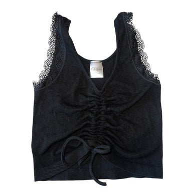Suzette Collection girls cropped ruched lace trim tank top ONE SIZE(7-14)