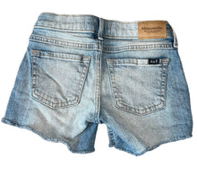 Abercrombie Kids girls light wash distressed mid rise midi jean shorts 5/6