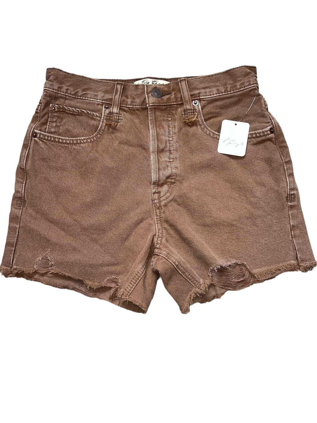 Free People women’s Makai cutoff jeans shorts in washed chocolate 25 NEW