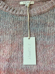 Z Supply women’s Kersa ombré balloon sleeve sweater in pink cedar XS NEW