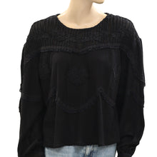 Free People women’s mesh embroidered hearts top XS