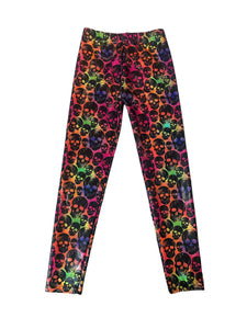 Dori Creations girls metallic skull print leggings 8-10