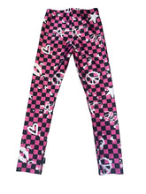 Pixie Lane girl high shine checker print graffiti leggings 5