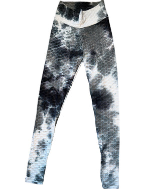 Cheryl Creations Kids girls tie dye honeycomb bubble textured leggings L(14)