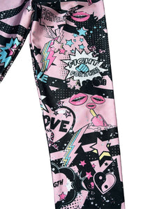 Pixie Lane girls limited edition Pixie Goes Pink for breast cancer leggings 9-10 NEW