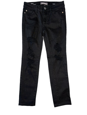 DL 1961 girls Harper Boyfriend straight leg black jeans 7