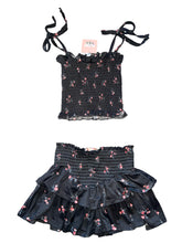 Tweenstyle By Stoopher girls 2pc floral smocked crop tank & mini skirt set 4 NEW