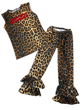 Hope Jeans girls 2pc leopard print Supermodel tank & ruffle pant set 8