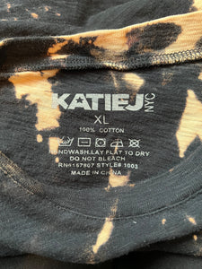 Katie J NYC tween girls cropped reverse bleach dye tee XL(14)