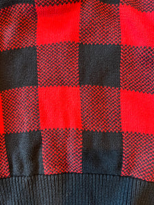 Gap baby toddler boy Buffalo check plaid shawl collar sweater 4T