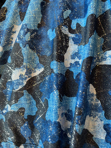 Dori Creations girls long sleeve glitter denim camouflage print skater dress 8