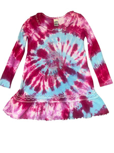 Kavio toddler girls Princess Poppy rhinestone tie dye tunic top 4T