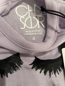 Chaser girls Lips & Lashes cozy knit raglan 4 NEW