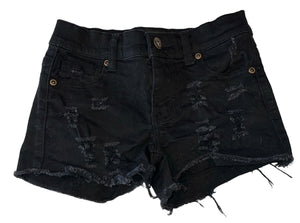Contraband girls stretchy ripped black cutoff jean shorts 12