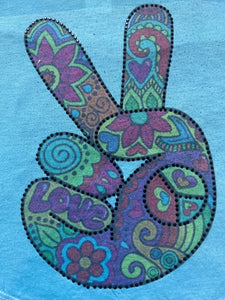 Sparkle By Stoopher girls hi low beaded retro peace hand  tee 4