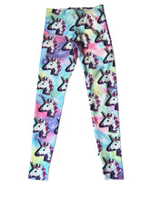 Terez big girls hi shine pastel unicorn leggings S(7-8)