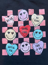 Girls custom conversation hearts graphic pullover sweatshirt youth S(6-8)