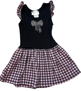 RPR Originals baby girl rhinestone bow checkered dress 18m
