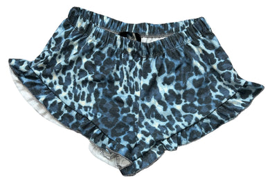 Chic 2 Chic girls leopard print ruffle lounge shorts M(10-12)