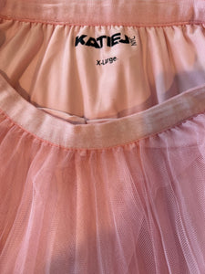 Katie J NYC tween girls pink rose tulle skirt XL(14)