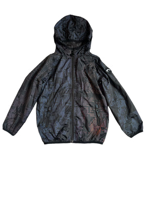 Appaman boys hooded windbreaker pixel print jacket 6