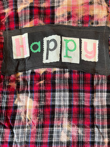 Play Six girls HAPPY bleached flannel button down shirt 5