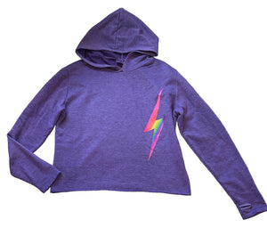 Firehouse girls neon lightning bolt boxy thumbhole hoodie XL(14)